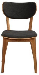 Sedia da pranzo in rovere marrone con seduta grigio scuro Cato - Rowico