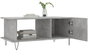 Tavolino da salotto grigio cemento 90x50x40cm legno multistrato
