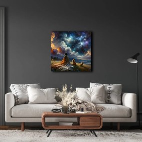 Quadro su tela – Figura con volpe e cane