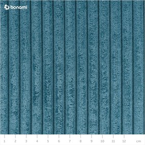 Divano turchese allungabile/con contenitore con rivestimento in velluto a coste 234 cm Sara – Ropez