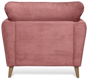 Poltrona in velluto a coste rosa Paris - Scandic