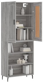 Credenza grigio sonoma 69,5x34x180 cm in legno multistrato