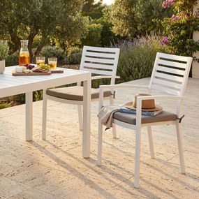 DEXTER - poltrona da giardino in alluminio impilabile con cuscino