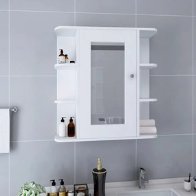 Armadietto A Specchio Bianco 66x17x63 Cm İn Mdf /