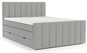 Letto boxspring grigio chiaro con contenitore 140x200 cm Ruby - Maison de Rêve