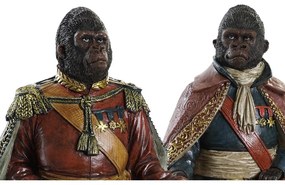 Statua Decorativa DKD Home Decor Marrone Resina Multicolore Gorilla (14 x 12,5 x 31,5 cm) (2 Unità)