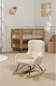 Poltrona per bambini a dondolo beige con rivestimento in bouclé Rocky – Vipack