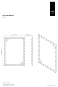 Specchio da parete 66x90 cm Tribeca - Premier Housewares