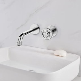 Kamalu - Miscelatore lavabo monocomando da muro finitura lucida | INNER-CROMO