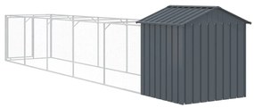 Casetta cani con tetto antracite 117x609x123 cm acciaio zincato