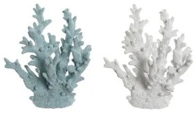 Statua Decorativa Home ESPRIT Azzurro Bianco Corallo Mediterraneo 21,5 x 18 x 21,5 cm