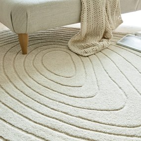Tappeto in lana crema 200x290 cm Puddle Wool - Flair Rugs