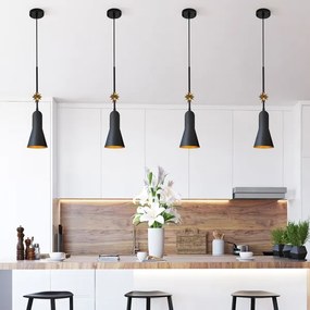 Elstead ETOILE-P-S-MB - Lampadario a sospensione con filo ETOILE 1xE27/60W/230V diametro 13,3 cm nero