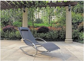 Lettino da giardino in metallo nero Naxos - Garden Pleasure