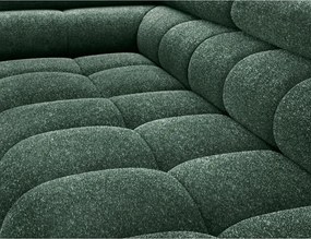 Divano angolare verde allungabile/con contenitore (con penisola a sinistra/a L) con rivestimento in bouclé Ferucce – ELTAP