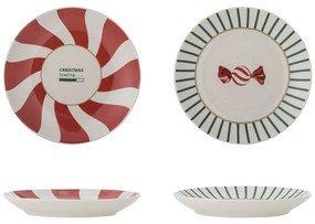 Set di piatti da dolce rossi/color crema in gres a tema natalizio 2 pz ø 12,5 cm Yule – Bloomingville