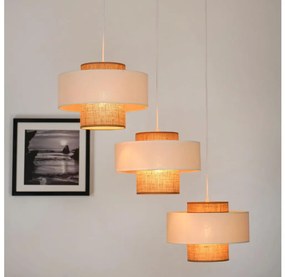 Brilagi - Lampadario a sospensione con filo DALLAS 3xE27/15W/230V marrone/color crema/bianco