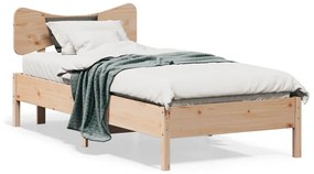Letto Senza Materasso 90x190 Cm İn Legno Massello Di Pino /