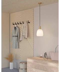 Lampadario Glamour Manzanares oro paralume bianco E27 Ø22.5cm EGLO