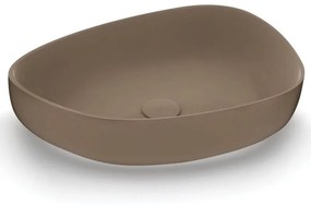 Lavabo da appoggio OLYMPIA CERAMICA irregolare in ceramica L 55 x H 14 x P 40 cm marrone