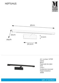 Markslöjd 107909 - Illuminazione a LED per specchi da bagno NEPTUNUS LED/9W/230V IP44