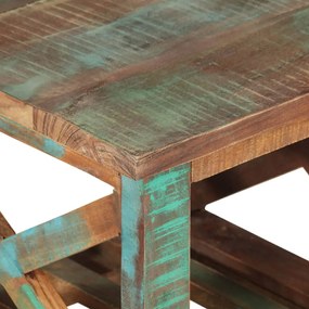 Tavolino con Ruote 40x40x42 cm in Legno Massello di Recupero