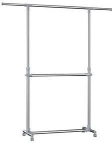 Appendiabiti mobile a piantana LINEA, colore argento