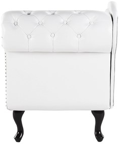 Chaise longue vintage destra in pelle sintetica bianca NIMES Beliani