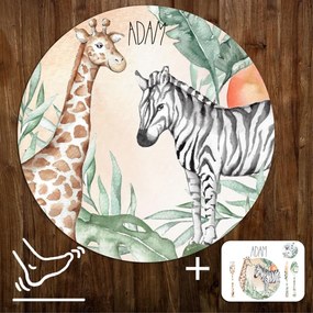 Tappeto - Zebra e giraffa SAFARI | Inspio