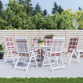 Cuscini Per Sedie 6 Pz Rossi A Quadri 120x50x3 Cm İn Tessuto /