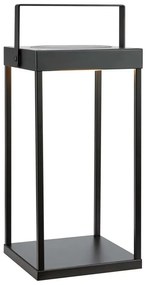 Lanterna a LED nera con alimentazione a pannelli solari e con ricarica USB da esterno (altezza totale 42 cm) Pure – Markslöjd