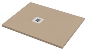 Piatto doccia in carbonato di calcio Horus sabbia L 70 x L 90 x H 2.7 cm opaco effetto pietra