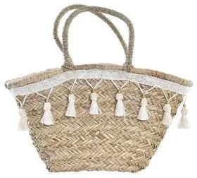 Borsa DKD Home Decor Bianco Multicolore Naturale Metallo 59 x 16 x 30 cm