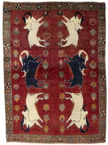 Gabbeh Tappeto persiano 130 x 180 Rosso (Iran) Annodato A Mano