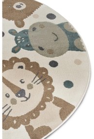 Tappeto beige per bambini ø 100 cm Animal Party - Hanse Home