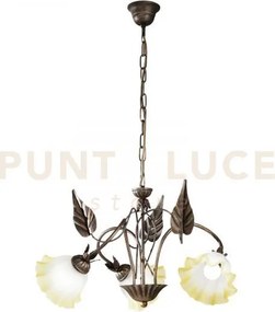 Lampadario tristano marrone 3 luci attacco e14 d. 60x80cm in metall...