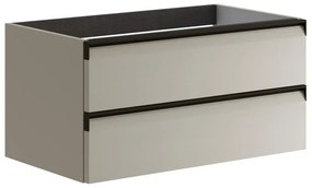 Mobile da bagno sotto lavabo Fusion beige laccato opaco L 79.5 x H 40 x P 45.5 cm 2 cassetti, lavabo non incluso