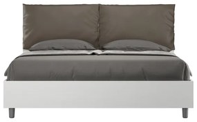 Letto senza rete 160x190 cuscinatura similpelle cappuccino Egos Antea