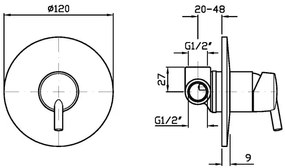 Zucchetti Simply Beautiful Zsb122 Parte Esterna Miscelatore Doccia senza parte Incasso cromo