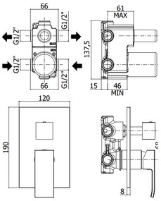 Paffoni Effe Ef018 Miscelatore Doccia Ad Incasso Con Leva Cromo