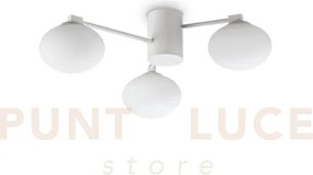 Hermes plafoniera 3 luci attacco g9 bianco lampadine incluse 60cm
