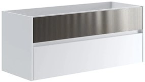 Mobile da bagno sospeso sotto lavabo L 119.5 x H 50 x P 45.5 cm grigio opaco, 2 cassetti Niwa