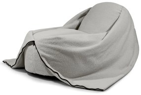 Pouf a sacco per bambini grigio chiaro con rivestimento in bouclé Cocoon 100 – SLOWDOWN