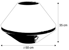 Doppio paralume in velluto con motivo a foglie, beige con interno oro