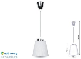 Lampadario Led a Sospensione Campana Coppa in Plastica Bianca 7W 4000K Base Cromato SKU-8505