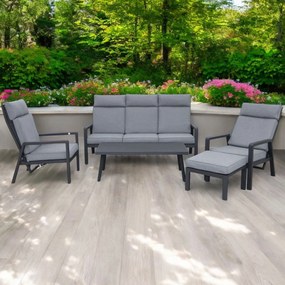 DAVIZ - salotto da giardino reclinabile 5 posti