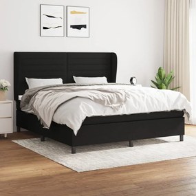 Giroletto A Molle Con Materasso Nero 160x200 Cm İn Tessuto /