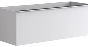 Mobile da bagno sotto lavabo Pixel plain bianco laccato L 120 x H 40 x P 45.5 cm 2 cassetti, lavabo non incluso