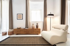 Kave Home - Tenda Marja in cotone e lino marrone 140 x 270 cm