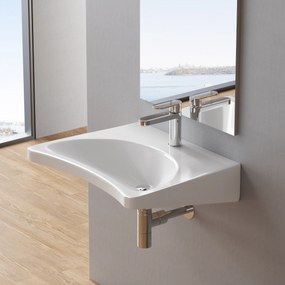 Lavabo Sospeso 65x54,5 Cm "Comfort" Bianco Lucido